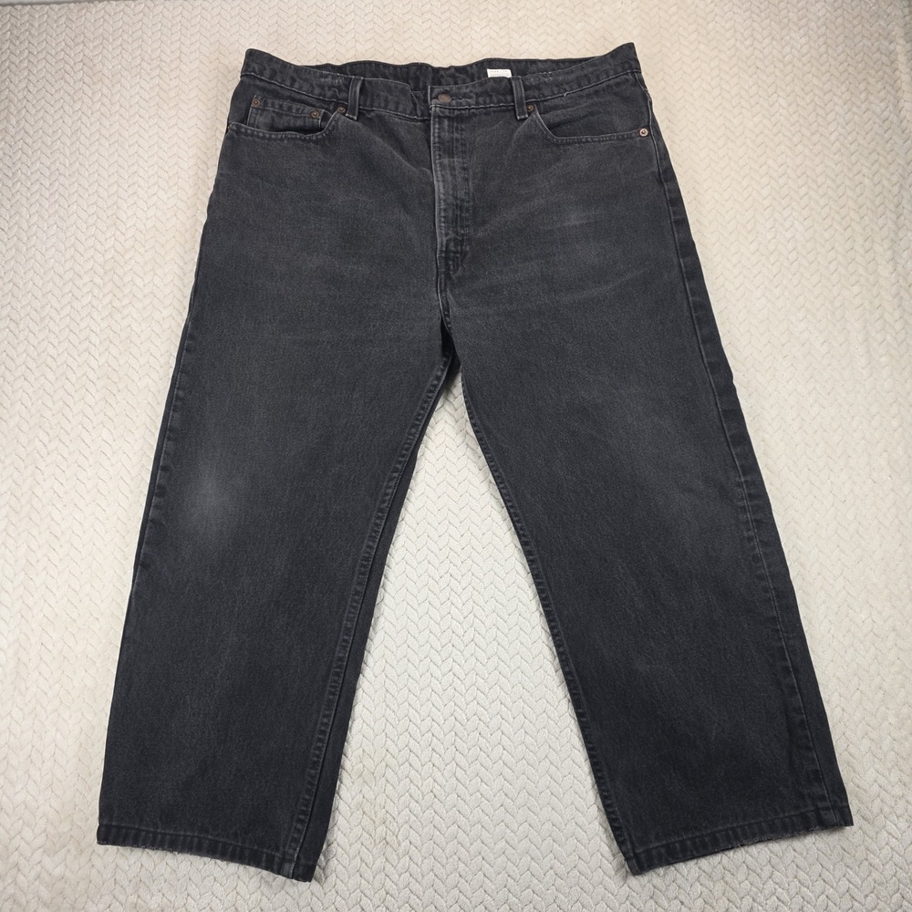 Vintage Levis 505 Regular Fit Straight Leg Black Jeans Made in USA 40x24 Hemmed